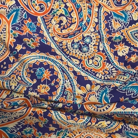 Lauren Ralph Lauren One Shoulder Paisley print bathing suit size 8 - Picture 5 of 10